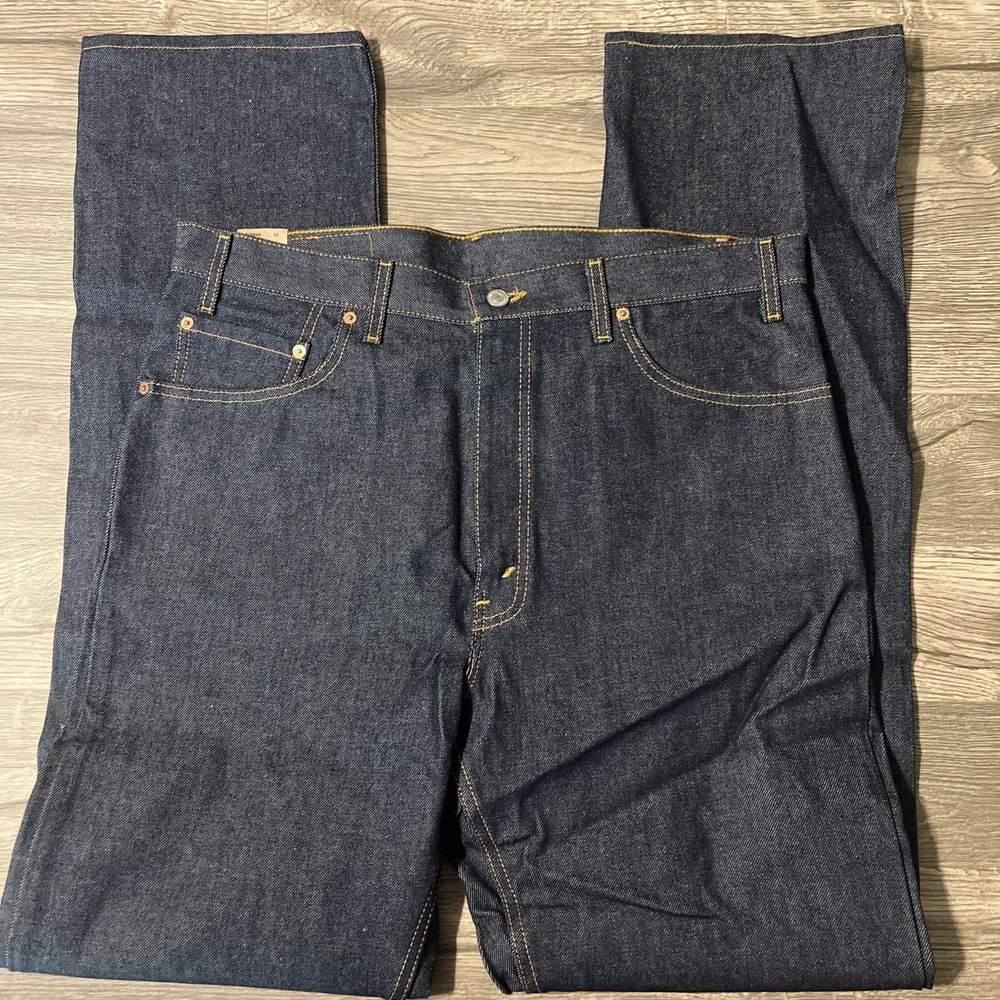 Vintage New Old Stock Y2K Levi's 505 Dark Wash Blue Jeans Size 38x36 (38x38) - Picture 5 of 12